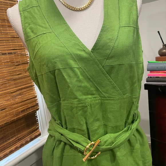 Spense Green Sleeveless V-Neck Midi Sundress - Picture 7 of 8